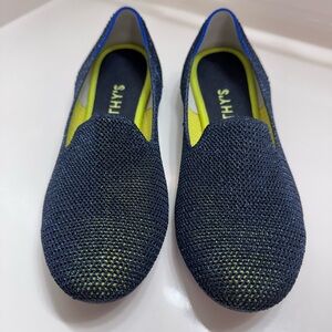 Rothy's Metallic Blue and Yellow Knit Loafers for Everyday Comfort